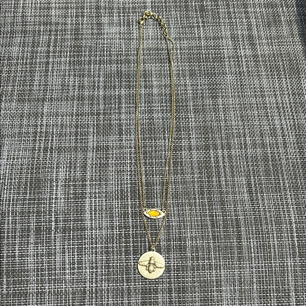 Gold Bee Pendant Necklace